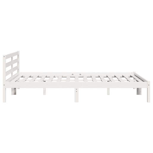 Estrutura da Cama de casal simple com cabeceira Branco 215,5 x 185,5 x 69,5 cm Estrutura da Cama de casal simple com cabeceira Branco 215,5 x 185,5 x 69,5 cm