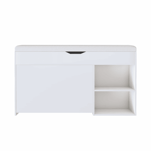 Banco para sapatos 100 x 30 x 52 cm - Design moderno e minimalista, com compartimento oculto - Branco Banco para sapatos 100 x 30 x 52 cm - Design moderno e minimalista, com compartimento oculto - Branco
