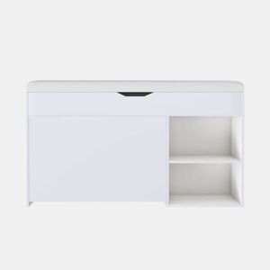 Banco para sapatos 100 x 30 x 52 cm - Design moderno e minimalista, com compartimento oculto - Branco