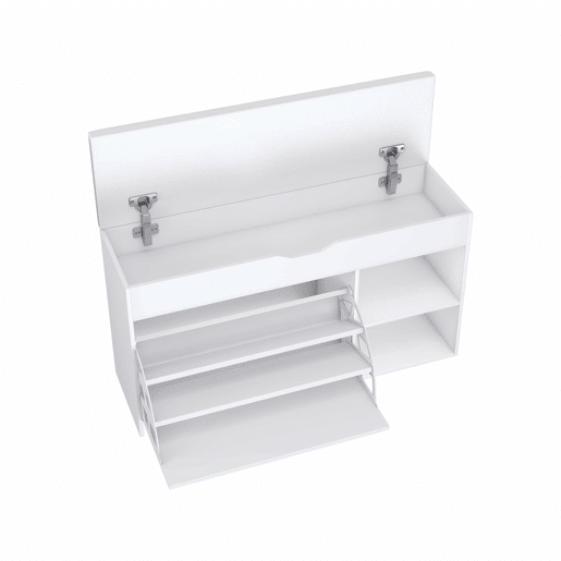 Banco para sapatos 100 x 30 x 52 cm - Design moderno e minimalista, com compartimento oculto - Branco Banco para sapatos 100 x 30 x 52 cm - Design moderno e minimalista, com compartimento oculto - Branco