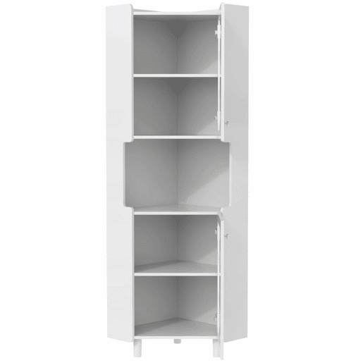 Armário de canto com iluminação LED - multifuncional, acabamento lacado, MDF, para sala de estar, quarto, casa de banho, sala de jantar - Branco Armário de canto com iluminação LED - multifuncional, acabamento lacado, MDF, para sala de estar, quarto, casa de banho, sala de jantar - Branco