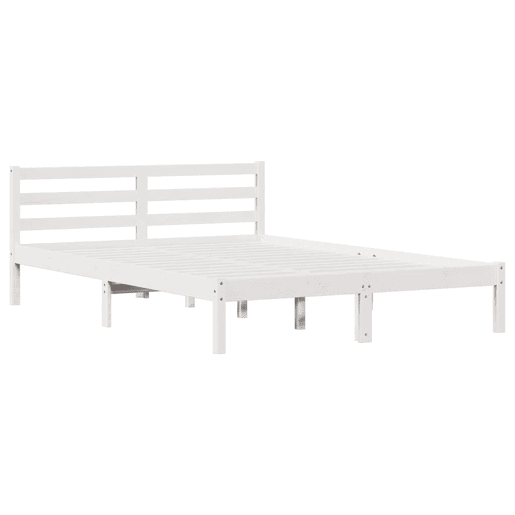 Estrutura da Cama de casal simple com cabeceira Branco 225,5 x 165,5 x 69,5 cm
