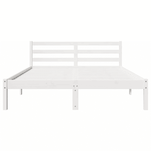 Estrutura da Cama de casal simple com cabeceira Branco 225,5 x 165,5 x 69,5 cm