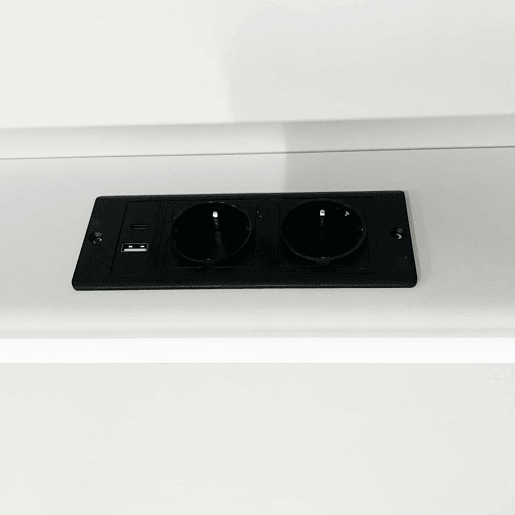 Cama de plataforma 180x200 - arrumação na cabeceira, LED, tomadas integradas - branco