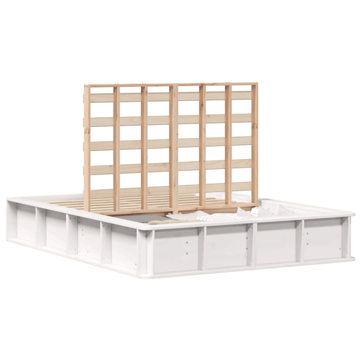 Estrutura De Cama De Casal Simple - Branco 135 x 190 cm Estrutura De Cama De Casal Simple - Branco 135 x 190 cm