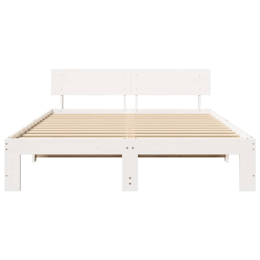 Estrutura da Cama de casal simple com cabeceira Branco 160 x 200 cm