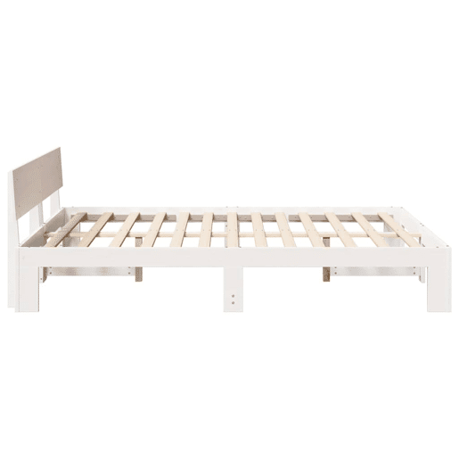 Estrutura da Cama de casal simple com cabeceira Branco 160 x 200 cm