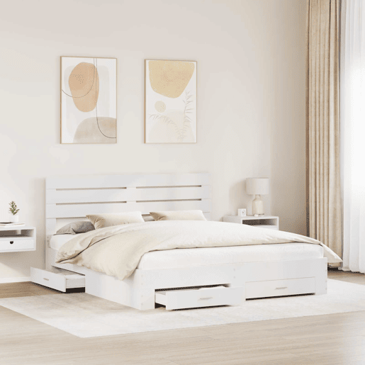 Estrutura da Cama de casal moderno para adultos com gaveta com cabeceira Madeira processada