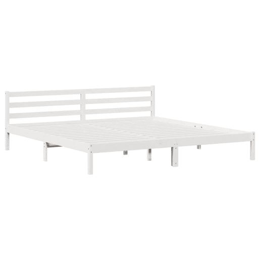 Estrutura da Cama de casal simple com cabeceira Branco 215,5 x 205,5 x 69,5 cm
