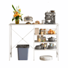 Mesa multifuncional 120 x 40 x 85,5 cm - modular e combinável, montagem flexível para cozinha, sala de estar, cave e garagem, estrutura metálica branca e tampo branco - branco