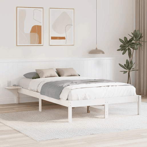 Estrutura De Cama De Casal Simple - Branco 135 x 190 cm