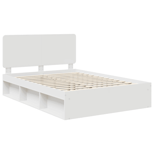Estrutura da Cama de casal simple com cabeceira Branco 160 x 200 cm