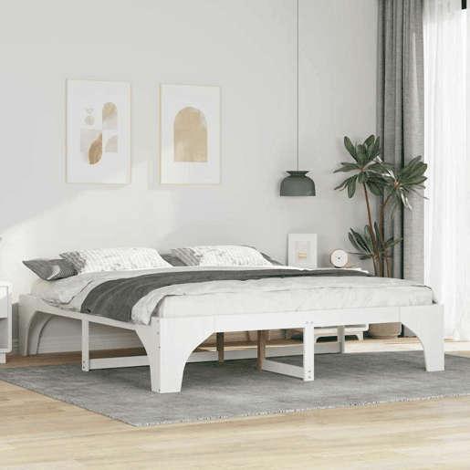 Estrutura De Cama De Casal Simple King Size - Branco 200 x 200 cm Estrutura De Cama De Casal Simple King Size - Branco 200 x 200 cm