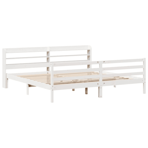 Estrutura De Cama Dupla para adultos c cabeceira - 200x200 cm branco Estrutura De Cama Dupla para adultos c cabeceira - 200x200 cm branco