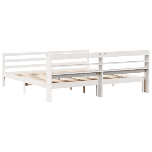 Estrutura De Cama Dupla para adultos c cabeceira - 200x200 cm branco Estrutura De Cama Dupla para adultos c cabeceira - 200x200 cm branco