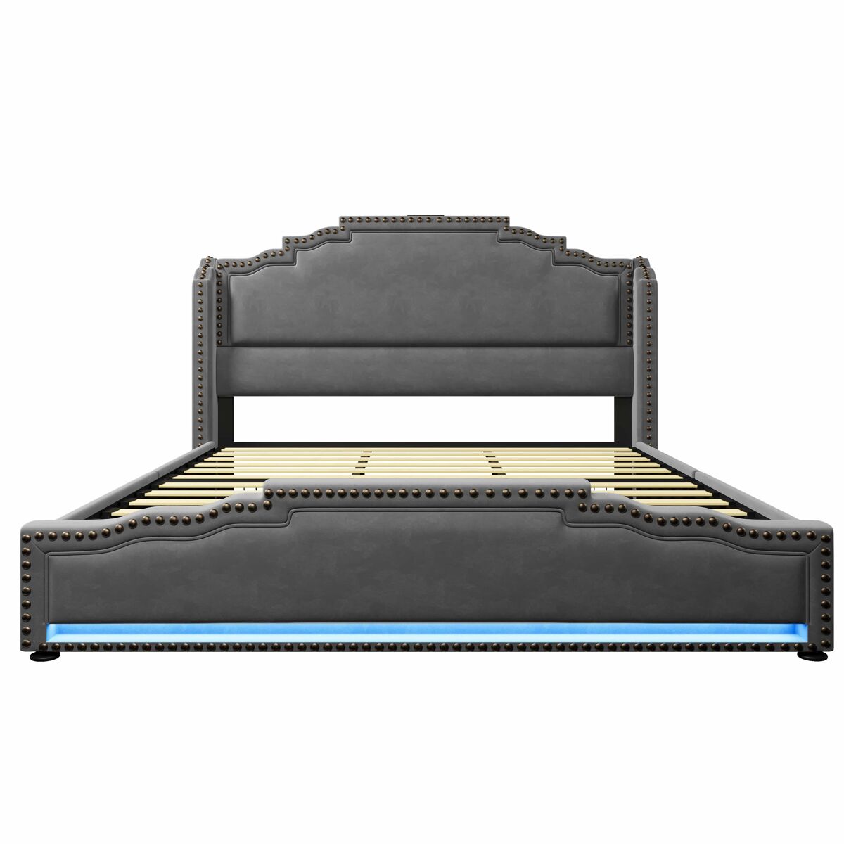 Camas de matrimonio 189x214 Gris