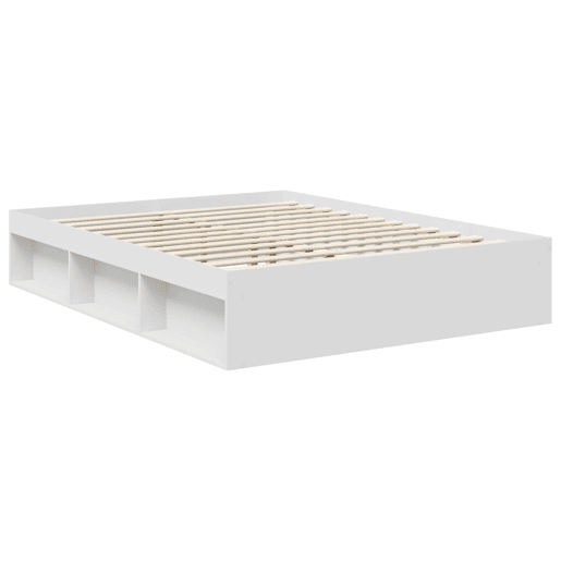 Estrutura da Cama de casal simple com cabeceira Branco 150 x 200 cm Estrutura da Cama de casal simple com cabeceira Branco 150 x 200 cm