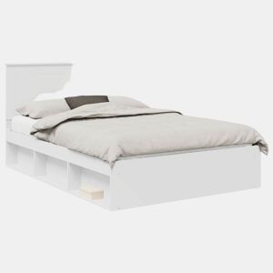 Estrutura da Cama de casal simple com cabeceira Branco 140 x 190 cm
