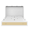 Cama rebatível 140x200 cm - móvel, gavetas na base, prateleira na cabeceira, USB e tomada, cama plataforma convertível, sem colchão - branco