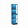 Vitrine de vidro 40 x 35 x 165 cm - 4 prateleiras, LED, portas de vidro, sensor inteligente - Preto