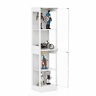Vitrine de vidro 40 x 35 x 165 cm - 4 prateleiras, iluminação LED, portas de vidro, sensores inteligentes - Branco