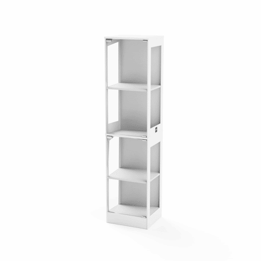 Vitrine de vidro 40 x 35 x 165 cm - 4 prateleiras, iluminação LED, portas de vidro, sensores inteligentes - Branco Vitrine de vidro 40 x 35 x 165 cm - 4 prateleiras, iluminação LED, portas de vidro, sensores inteligentes - Branco