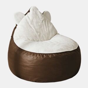 Sofá relax individual - design em forma de urso com orelhas arredondadas e perfil acolchoado - castanho