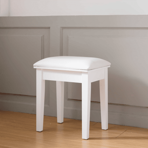 Banco de piano almofadado - Assento quadrado com espuma de alta densidade - Branco Banco de piano almofadado - Assento quadrado com espuma de alta densidade - Branco