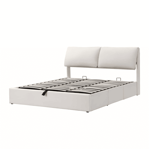 Cama estofada 180x200 cm - com sistema hidráulico, 3 gavetas, baú de arrumação, base com cabeceira, sem colchão, veludo - bege Cama estofada 180x200 cm - com sistema hidráulico, 3 gavetas, baú de arrumação, base com cabeceira, sem colchão, veludo - bege
