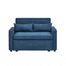 Sofá-cama de 2 lugares 3 em 1 - Design minimalista, mecanismo deslizante, porta USB, ideal para sestas - Azul-marinho