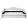 Cama embutida com cama extra de 90 x 200 cm - sofá-cama, cama individual, linho, estilo minimalista, sem colchão - bege
