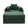 Sofá-cama individual - Design ergonómico, estrutura metálica resistente, almofadas confortáveis, inclui bolso lateral - Verde esmeralda