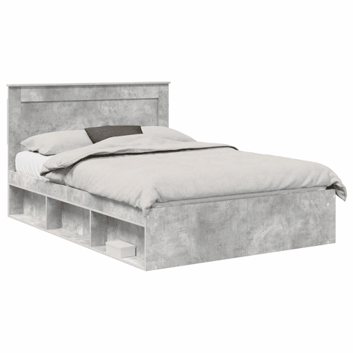 Estrutura de Cama de casal para adultos com cabeceira Concreto 160 x 200 cm Estrutura de Cama de casal para adultos com cabeceira Concreto 160 x 200 cm
