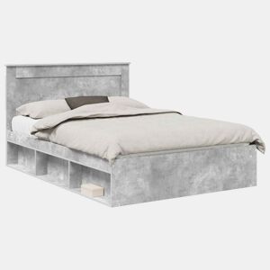 Estrutura de Cama de casal para adultos com cabeceira Concreto 160 x 200 cm