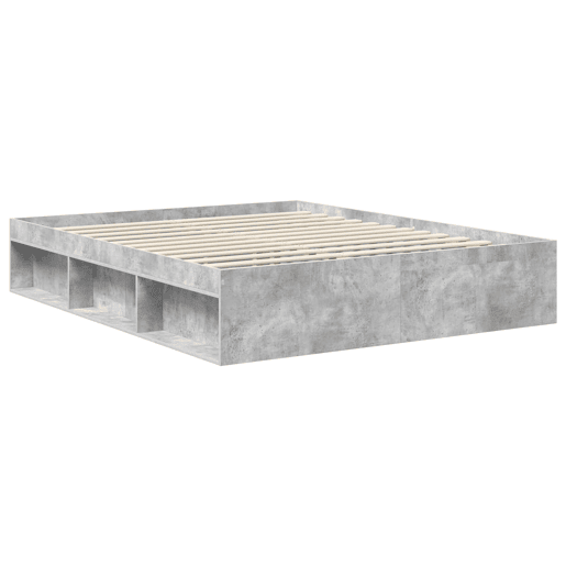 Estrutura de Cama de casal para adultos com cabeceira Concreto 160 x 200 cm Estrutura de Cama de casal para adultos com cabeceira Concreto 160 x 200 cm