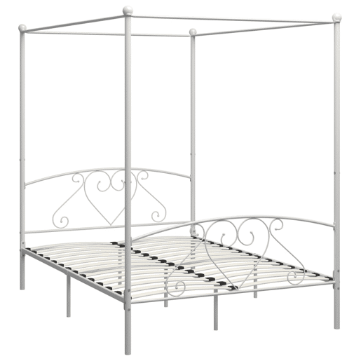 Estrutura De Cama De Casal Simple - dossel 160x200 cm metal branco Estrutura De Cama De Casal Simple - dossel 160x200 cm metal branco