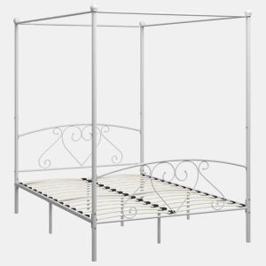 Estrutura De Cama De Casal Simple - dossel 160x200 cm metal branco