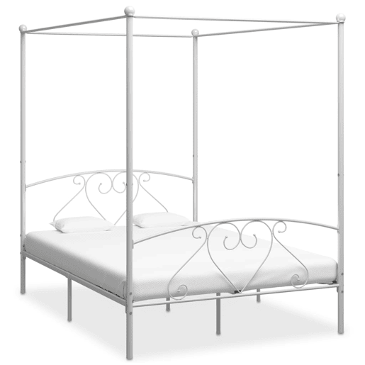 Estrutura De Cama De Casal Simple - dossel 160x200 cm metal branco Estrutura De Cama De Casal Simple - dossel 160x200 cm metal branco