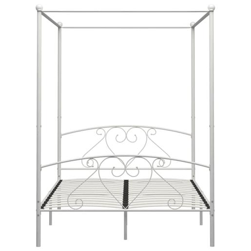 Estrutura De Cama De Casal Simple - dossel 160x200 cm metal branco Estrutura De Cama De Casal Simple - dossel 160x200 cm metal branco