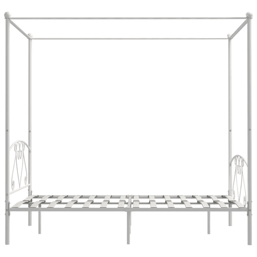 Estrutura De Cama De Casal Simple - dossel 160x200 cm metal branco Estrutura De Cama De Casal Simple - dossel 160x200 cm metal branco