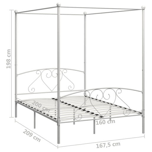 Estrutura De Cama De Casal Simple - dossel 160x200 cm metal branco Estrutura De Cama De Casal Simple - dossel 160x200 cm metal branco