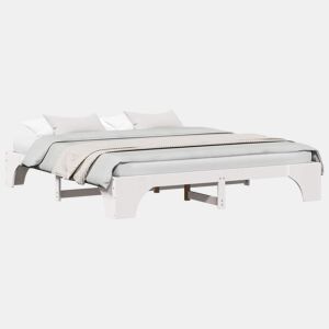 Estrutura De Cama De Casal Simple King Size - Branco 200 x 200 cm