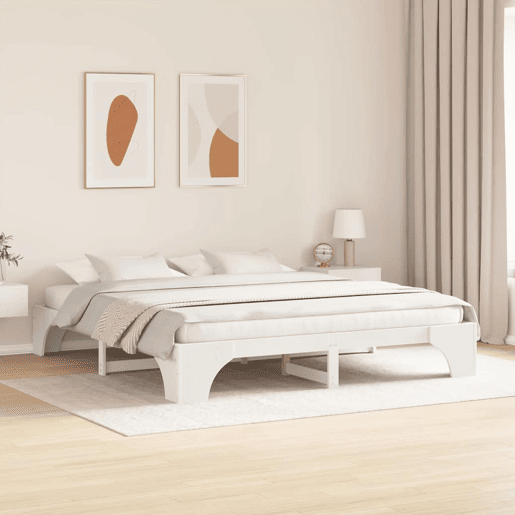 Estrutura De Cama De Casal Simple King Size - Branco 200 x 200 cm Estrutura De Cama De Casal Simple King Size - Branco 200 x 200 cm
