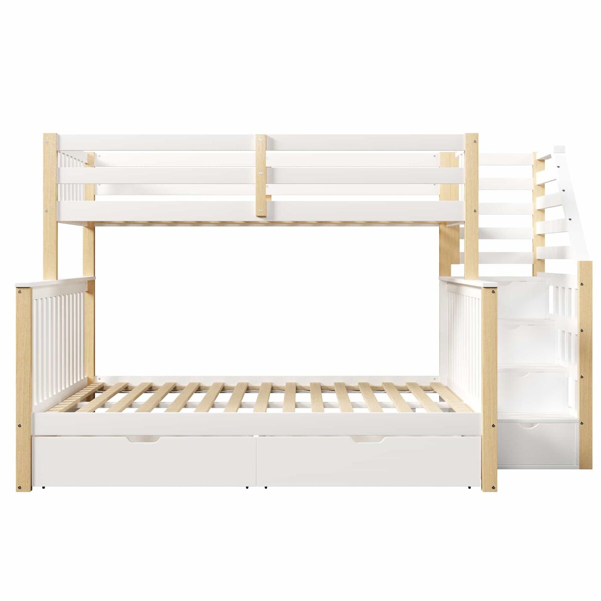 Cama litera 254x145 Natural/ Blanco