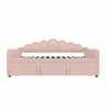 Cama-baú extensível 90x200 cm (180x200 cm) - sofá-cama, cama individualdupla, veludo, faixa LED colorida, sem colchão - rosa