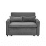 Sofá-cama de 2 lugares 3 em 1 - Design minimalista e elegante, mecanismo deslizante, porta USB, ideal para sestas - Cinza escuro