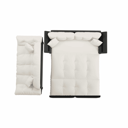 Sofá-cama extensível Queen Size 190 cm - 3 em 1 com estofo capitoné e 2 almofadas, sofá-cama multifuncional em veludo para 2 pessoas - bege