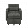 Sofá-cama de 1 lugar - Estilo minimalista, elegante e sofisticado, design deslizante, porta USB - Cinza