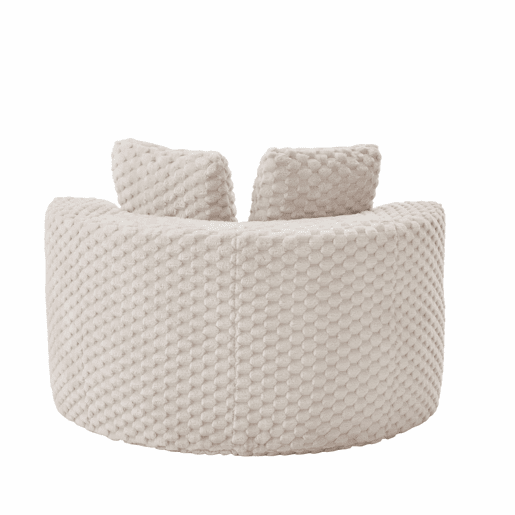 Poltrona individual 130×115×103 cm - Extra grande, sem estrutura, com pufe, assento macio em felpa sintética, ideal para a sala de estarquarto - Bege
