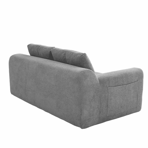 Sofá-cama dobrável de 2 lugares - Conversível, moderno, com almofada e futon - Cinza escuro